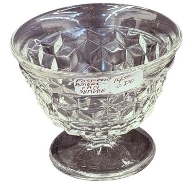 Vintage Fostoria American Clear Pattern Footed Dessert/Sundae Dishes - Lot of 7
