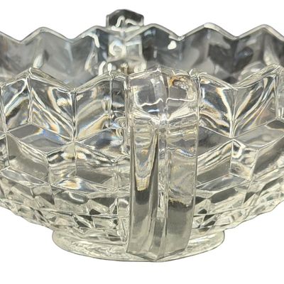 Vintage Fostoria American Clear Glass Two-Handled Trophy Bowl