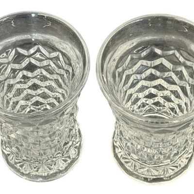 Vintage Fostoria American Clear Pressed Glass Flared Juice Tumbler - Lot of 4