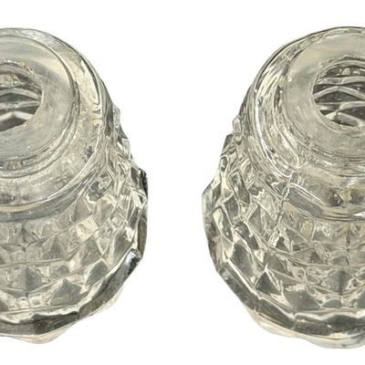 Vintage Fostoria American Salt and Pepper Shaker Set - NO LIDS