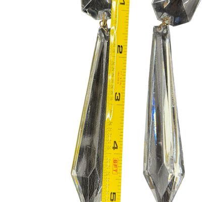 Waterford (Replacement Parts) Crystal Avoca Chandelier Button & Prisms - Mixed Prisms Lengths 3 1/2" & 5 1/4" - Lot of 16