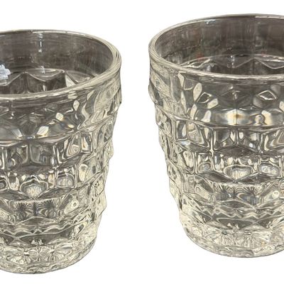 Vintage Fostoria Clear Pressed Straight-Sided Juice or Cocktail Tumblers - Lot of 4