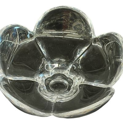 Vintage Clear Crystal "Pomona" Flower-Petal Bowl designed by Lars Hellsten for Orrefors