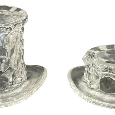 Vintage Fostoria American Clear Glass Top Hat Bundle - Set of 2