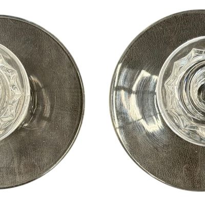 Vintage Fostoria American Clear Glass Candle Holders - Set of 2