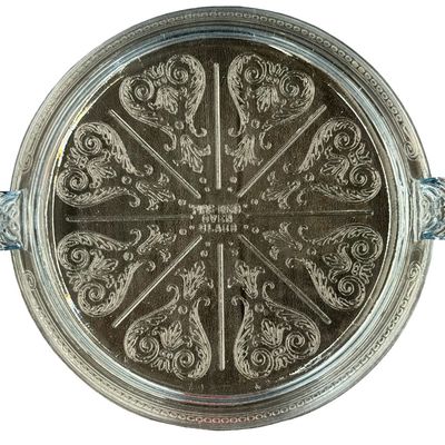 Vintage Anchor Hocking Fire-King Philbe Pattern Round Glass Trivet/Hot Plate