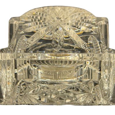 Vintage Waterford Lismore Crystal Arch-Top Carriage And Mantel Clock