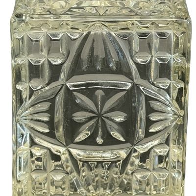 Vintage Anchor Hocking Rectangular Royal Ruby and Clear Cut-Glass Jewelry Box