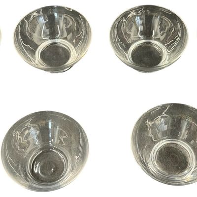 Vintage Clear Glass Footed Dessert Bowls - Lot of 6