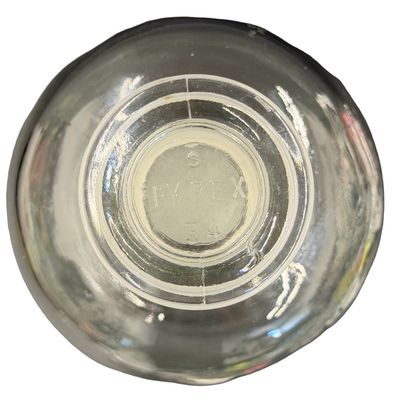 Vintage Pyrex #34 Laboratory Reagent Bottle Flathead Glass Stopper Decanter • Apothecary Bottle