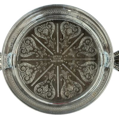 Vintage Anchor Hocking Fire-King Philbe Pattern Round Glass Trivet/Hot Plate