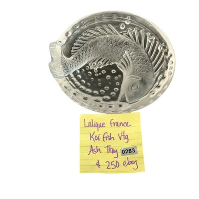 Vintage Lalique France "Concarneau" Koi Fish Crystal Dish or Cigar Ashtray