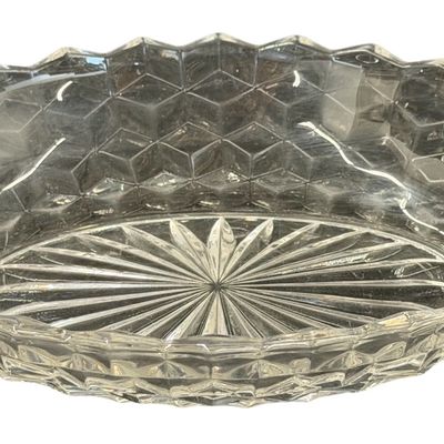 Vintage Fostoria American Clear Pressed Glass Oval Vegetable Bowl -VERIFY SIZE