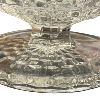 Vintage Fostoria American Clear Pressed Glass Footed Pedestal Bowl