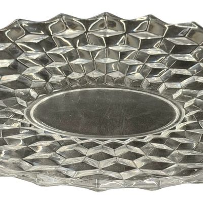 Fostoria Clear Glass Oval Torte Serving Platter