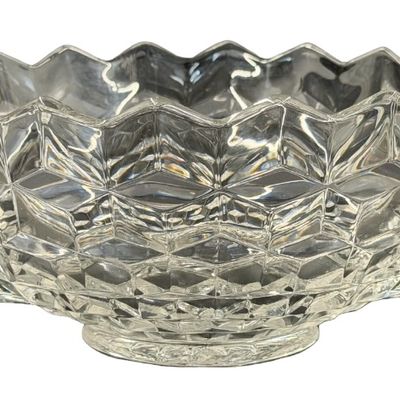 Vintage Fostoria American Clear Glass Two-Handled Trophy Bowl