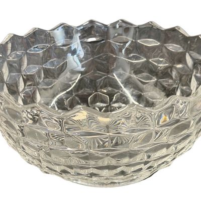Vintage Fostoria American Clear Pressed Glass Serving Bowl