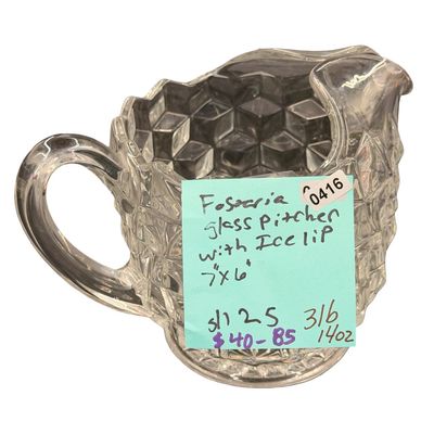 Fostoria Glass Pitcher With Ice Lip