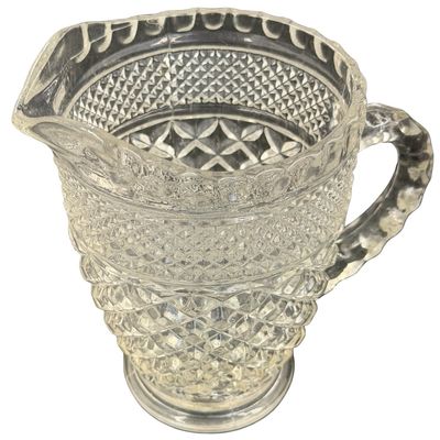 Vintage Anchor Hocking Wexford Clear Pressed Glass 1-Pint Cream Pitcher