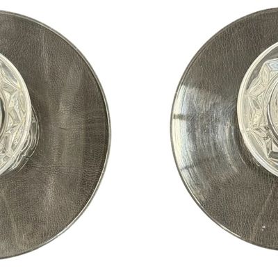 Vintage Fostoria American Clear Glass Candle Holders - Set of 2