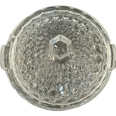 Vintage Fostoria American Clear Pressed Covered Lemon Dish with Lid