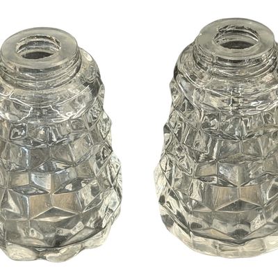Vintage Fostoria American Salt and Pepper Shaker Set - NO LIDS