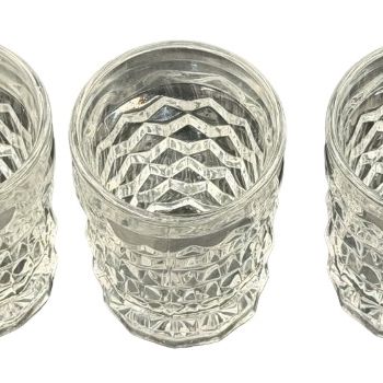 Vintage Fostoria American Clear Glass Footed Juice Glasses - Lot of 4