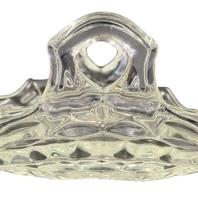 Vintage Fostoria Clear Glass Handled Muffin or Utility Tray