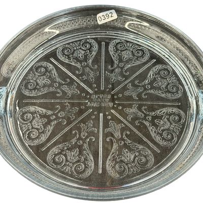 Vintage Anchor Hocking Fire-King Philbe Pattern Round Glass Trivet/Hot Plate