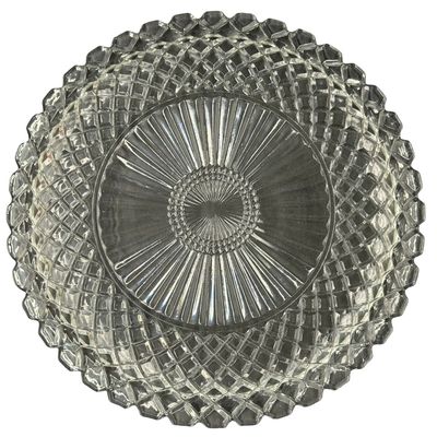 Vintage Clear Pressed Glass Sandwich or Cake Plate by Anchor Hocking "Waterford" (Waffle and Starburst) Clear Glass Round Platter