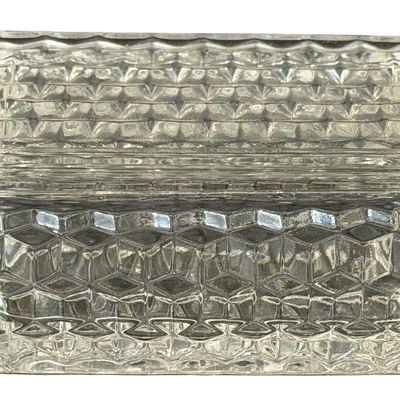 Vintage Fostoria American Clear Glass Cigarette/Trinket Box with Lid