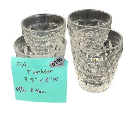 Vintage Fostoria Clear Pressed Straight-Sided Juice or Cocktail Tumblers - Lot of 4