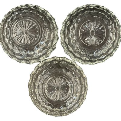 Vintage Fostoria American Flared Cupped Bowls - Lot of 3