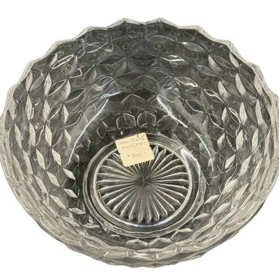Vintage Fostoria American Clear Pressed Glass Deep Serving Bowl