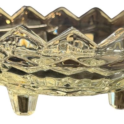 Vintage Colony Whitehall Whitehall Clear Three Footed Flower Candlestick Holder