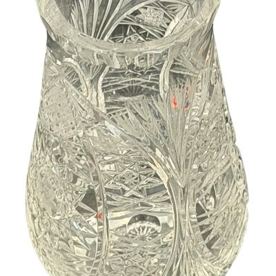 Vintage Tall Crystal Wine Decanter Bohemian Cut Crystal