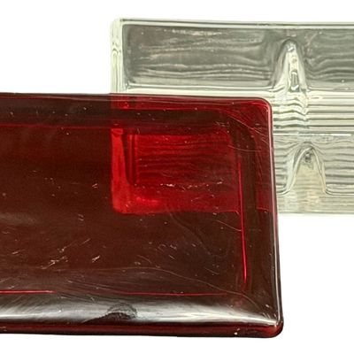 Vintage Anchor Hocking Royal Ruby Red Glass Box Divided Box