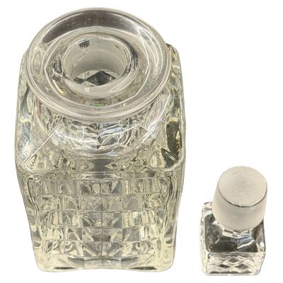 Fostoria Clear Glass Cordial Bottle with 4 Shot Glasses