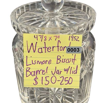 Vintage Waterford Lismore Biscuit Barrel with Lid