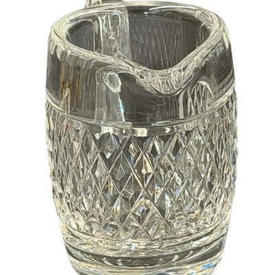 Vintage Waterford Crystal Small Cut-Glass Cream Pitcher featuring a Classic Diamond-Cut Pattern