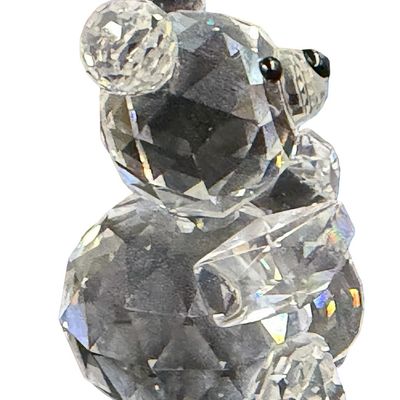 Vintage Swarovski Faceted Crystal Sitting Teddy Bear Figurine