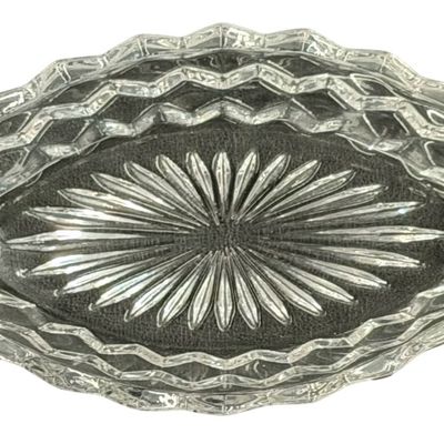 Vintage Fostoria American Clear Small Relish Glass Boat or Handled Dish