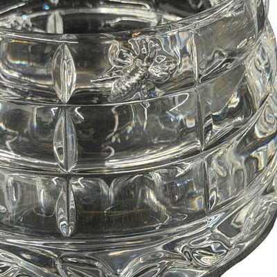 Vintage Crystal Honey Jar & Lid with Wood Spoon/Dipper Giftware Set
