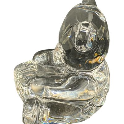 Vintage Waterford Clear Crystal Teddy Bear Figurine Sitting