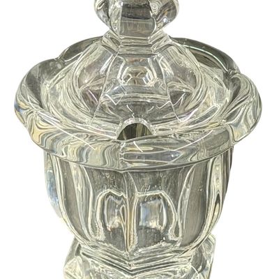 Vintage Baccarat Harcourt Missouri French Crystal Mustard Jar with Lid