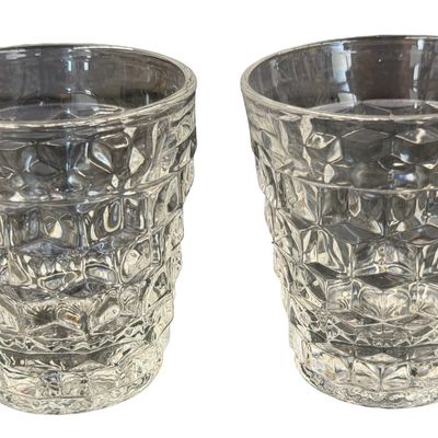 Vintage Fostoria Clear Pressed Straight-Sided Juice or Cocktail Tumblers - Lot of 4