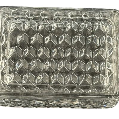 Vintage Fostoria American Clear Glass Cigarette/Trinket Box with Lid