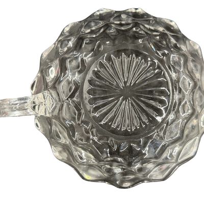 Vintage Fostoria American Clear Pressed Glass Round Single-Handled Nappy Serving Bowl