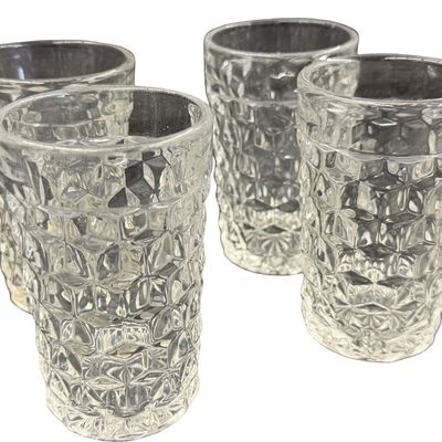 Vintage Fostoria American Clear Flat Juice Glass Tumblers - Lot of 6