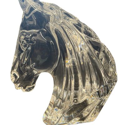 Vintage Waterford Crystal Horse Head Sculpture Designed By Fred Curtis